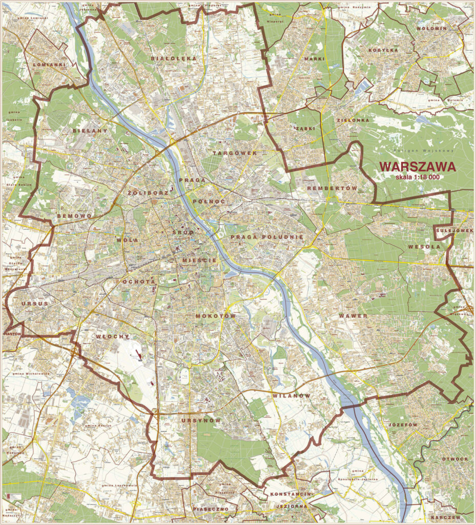 warszawa plan miasta skala 1:18 000